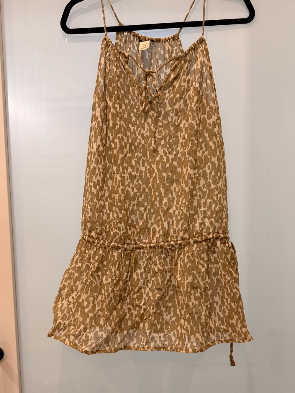 J. Crew Tan and Cream print top